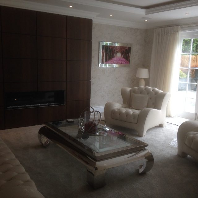 Curtains, Coffee Table & Chair